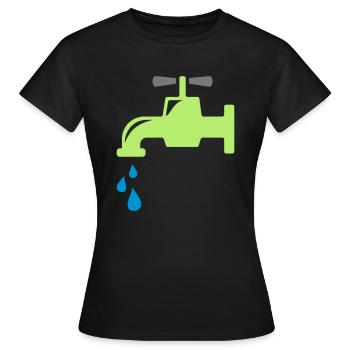 Wasserhahn - Frauen T-Shirt - Schwarz - Vorne - AI Model Female 172 dark (172cm)