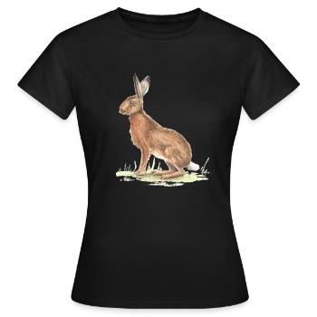 Hase - Frauen T-Shirt - Schwarz - Vorne - AI Model Female 172 dark (172cm)