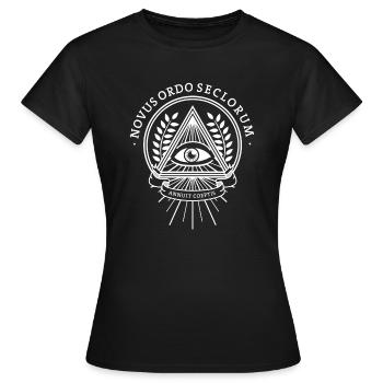 Société secrète de la pyramide de l’œil de conspiration des Illuminati - T-shirt Femme - noir - Devant - AI Model Female 172 dark (172cm)