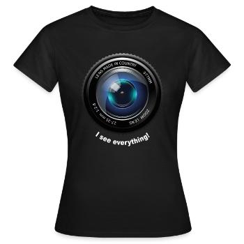Camera lens - Women's T-Shirt - black - Front - AI Model Female 172 dark (172cm)