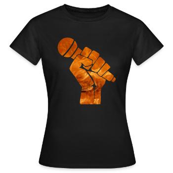 Révolution Microphone Arts Martiaux Idée Cadeau Feu - T-shirt Femme - noir - Devant - AI Model Female 172 dark (172cm)
