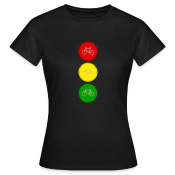 Feu de circulation vélo vélo - T-shirt Femme - noir - Devant - AI Model Female 172 dark (172cm)