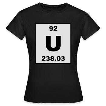 Uranium (U) (element 92) - Women's T-Shirt - black - Front - AI Model Female 172 dark (172cm)
