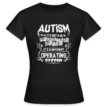 Chemise de sensibilisation à l'autisme - T-shirt Femme - noir - Devant - AI Model Female 172 dark (172cm)