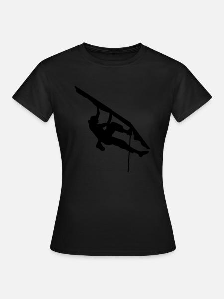 Klettern, Kletterin - Frauen T-Shirt - Schwarz