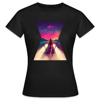 80s Retro Car - Women's T-Shirt - black - Front - AI Model Female 172 dark (172cm)