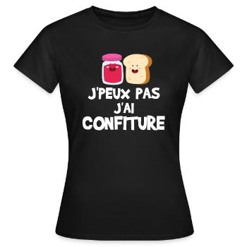 J'peux pas j'ai confiture - T-shirt Femme - noir - Devant - AI Model Female 172 dark (172cm)