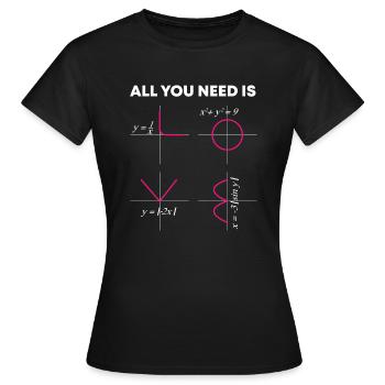 Alles was Sie brauchen ist Mathe - Frauen T-Shirt - Schwarz - Vorne - AI Model Female 172 dark (172cm)