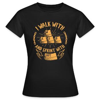 Cadeau d'anniversaire de jeux de jeu WASD - T-shirt Femme - noir - Devant - AI Model Female 172 dark (172cm)
