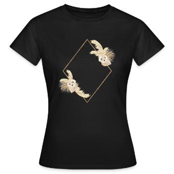 Pampasgras Raute Design Idee - Frauen T-Shirt - Schwarz - Vorne - AI Model Female 172 dark (172cm)