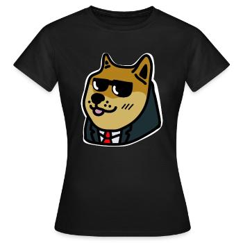 Business-Doge - Frauen T-Shirt - Schwarz - Vorne - AI Model Female 172 dark (172cm)
