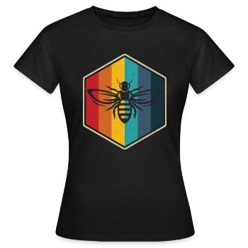 Apiculteur hexagone rétro d’abeille - T-shirt Femme - noir - Devant - AI Model Female 172 dark (172cm)