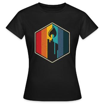 Kerze retro Sechseck Kerze machen diy Kerze - Frauen T-Shirt - Schwarz - Vorne - AI Model Female 172 dark (172cm)
