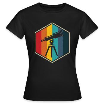 Teleskop retro Sechseck Astro-Fotograf - Frauen T-Shirt - Schwarz - Vorne - AI Model Female 172 dark (172cm)