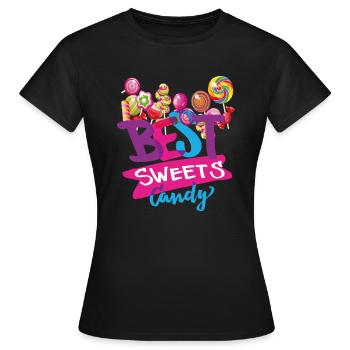 candy best candy - Frauen T-Shirt - Schwarz - Vorne - AI Model Female 172 dark (172cm)