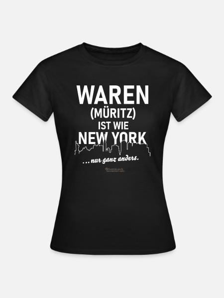 Waren Müritz ist wie New York - Frauen T-Shirt - Schwarz