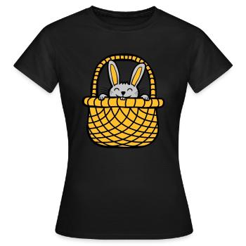 Osterhase versteckt sich - Frauen T-Shirt - Schwarz - Vorne - AI Model Female 172 dark (172cm)