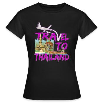 Travel to Thailand, Bangkok Emigration and holidays - Women's T-Shirt - black - Front - AI Model Female 172 dark (172cm)