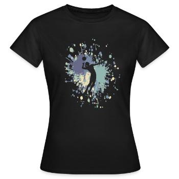 Volleyball Opposite Hitter Color Splash - Women's T-Shirt - black - Front - AI Model Female 172 dark (172cm)