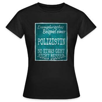 Polizistin - Frauen T-Shirt - Schwarz - Vorne - AI Model Female 172 dark (172cm)