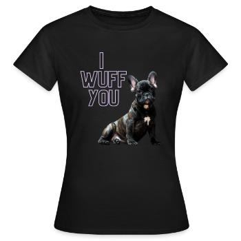 i wUFF yOU - Frauen T-Shirt - Schwarz - Vorne - AI Model Female 172 dark (172cm)