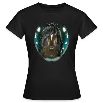 horse - Women's T-Shirt - black - Front - AI Model Female 172 dark (172cm)