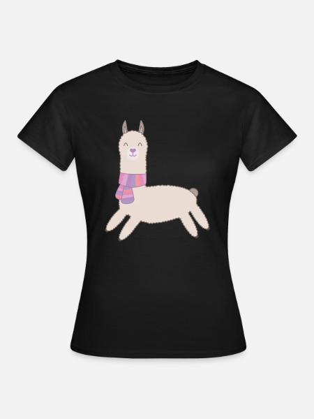 süßes Alpaka - Frauen T-Shirt - Schwarz