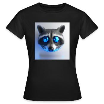 Raton laveur collectionneur de saphir - T-shirt Femme - noir - Devant - AI Model Female 172 dark (172cm)
