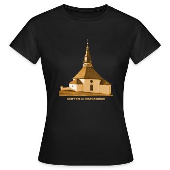Seiffen Round Church Erzgebirge Toy Place Saxony - T-shirt Femme - noir - Devant - AI Model Female 172 dark (172cm)