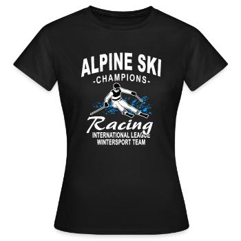 Alpine skiing - downhill skiing - slalom - skiers - Women's T-Shirt - black - Front - AI Model Female 172 dark (172cm)