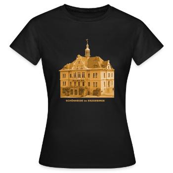 Hôtel de ville de Schönheide Erzgebirge Saxe - T-shirt Femme - noir - Devant - AI Model Female 172 dark (172cm)