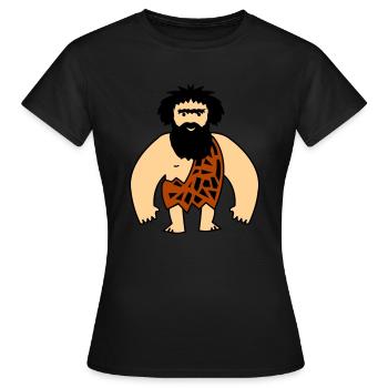 Homme des cavernes - T-shirt Femme - noir - Devant - AI Model Female 172 dark (172cm)