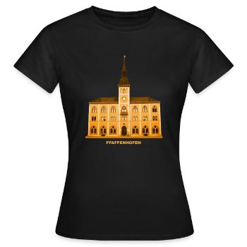 Hôtel de ville de Pfaffenhofen Ilm Haute-bavière Bavière - T-shirt Femme - noir - Devant - AI Model Female 172 dark (172cm)
