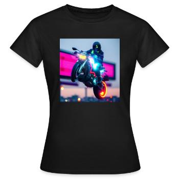Moto - T-shirt Femme - noir - Devant - AI Model Female 172 dark (172cm)