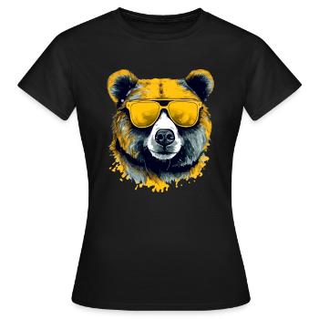 Arkor l'ours à lunettes - T-shirt Femme - noir - Devant - AI Model Female 172 dark (172cm)