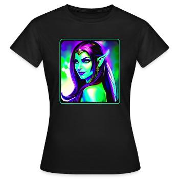Wow Night Elf - Women's T-Shirt - black - Front - AI Model Female 172 dark (172cm)