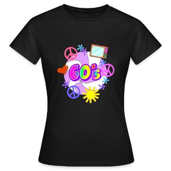 Die 60er Jahre - Frauen T-Shirt - Schwarz - Vorne - AI Model Female 172 dark (172cm)