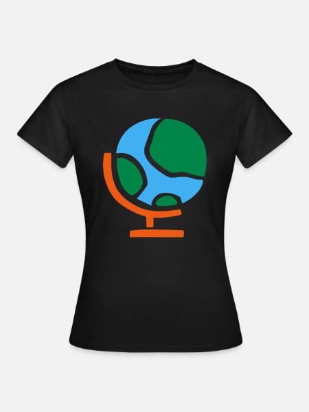 Globus Erde Planet - Frauen T-Shirt - Schwarz