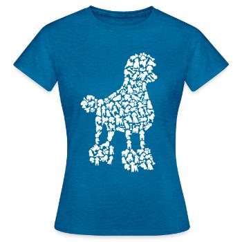 Caniche Maman Chiens Propriétaire Chien Caniche Dames - T-shirt Femme - bleu saphir antique chiné - Devant - AI Model Female 172 dark (172cm)