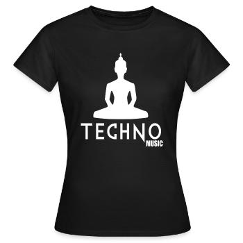 Musique techno - T-shirt Femme - noir - Devant - AI Model Female 172 dark (172cm)