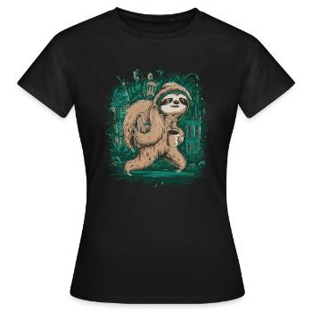 Promenade dans la jungle des paresseux - T-shirt Femme - noir - Devant - AI Model Female 172 dark (172cm)