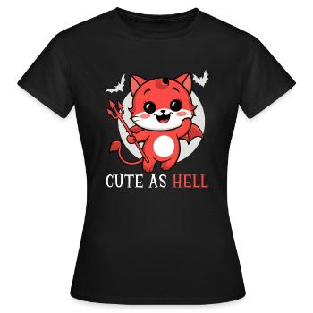Mignon comme l’enfer Chaton démoniaque mignon - T-shirt Femme - noir - Devant - AI Model Female 172 dark (172cm)