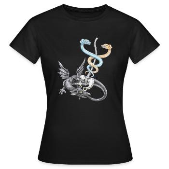 Le caducée d'Hermès - T-shirt Femme - noir - Devant - AI Model Female 172 dark (172cm)