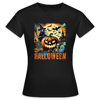 Joyeux Halloween - pour une atmosphère effrayante parfaite - T-shirt Femme - noir - Devant - AI Model Female 172 dark (172cm)