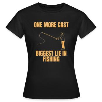 Encore un casting – Le plus gros mensonge de la pêche - T-shirt Femme - noir - Devant - AI Model Female 172 dark (172cm)