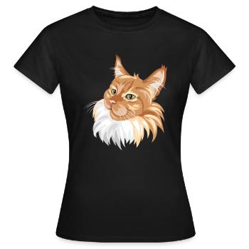 Ingwer Katze Porträt - Frauen T-Shirt - Schwarz - Vorne - AI Model Female 172 dark (172cm)