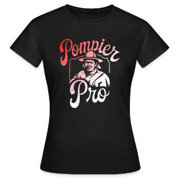 Pompier Pro - T-shirt Femme - noir - Devant - AI Model Female 172 dark (172cm)