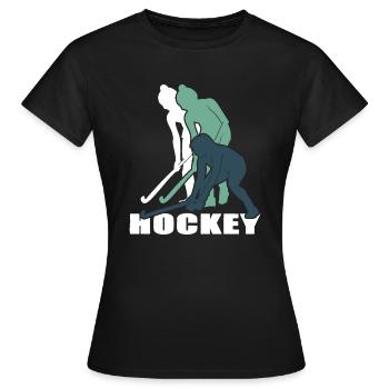 Hockey Hockey-fille Hockey sur gazon Club de hockey - T-shirt Femme - noir - Devant - AI Model Female 172 dark (172cm)