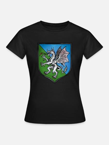 Armoiries dragon blanc - T-shirt Femme - noir
