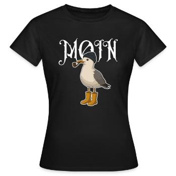 Moin Moewe Cool - Frauen T-Shirt - Schwarz - Vorne - AI Model Female 172 dark (172cm)